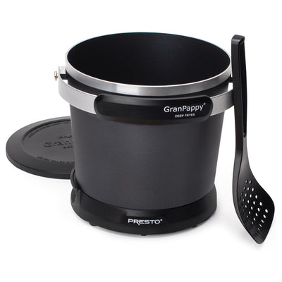 Presto Electric Deep Fryer, Ceramic Nonstick, Handy Scoop, Black (Open Box) - VMInnovations