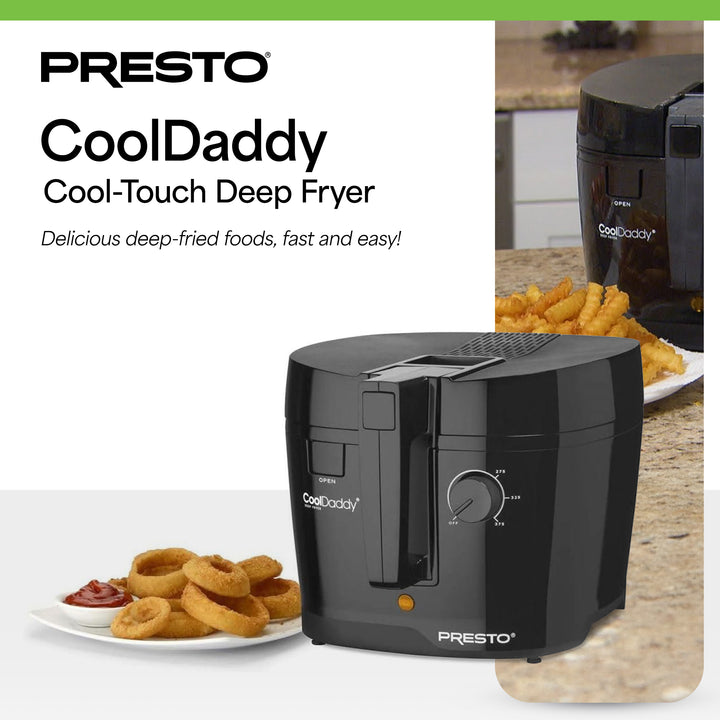 Presto 05442 Electric Deep Fryer, Cool Touch Compact Fryer, Easy Clean, Black