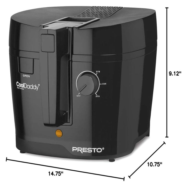 Presto 05442 Electric Deep Fryer, Cool Touch Compact Fryer, Easy Clean, Black