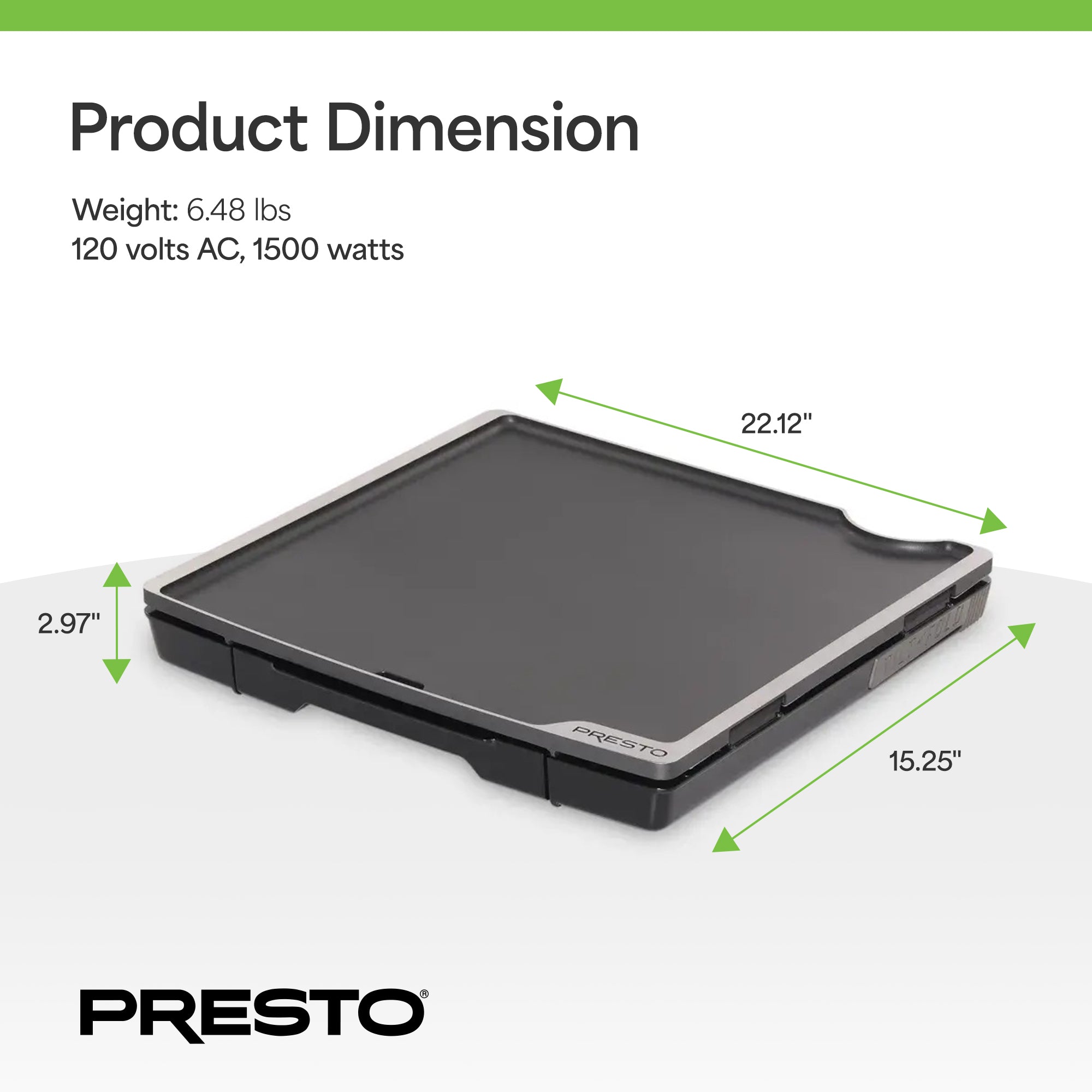 Presto Tilt-n-Fold XL Griddle, Nonstick Ceramic Cooking Surface (Open Box) - VMInnovations