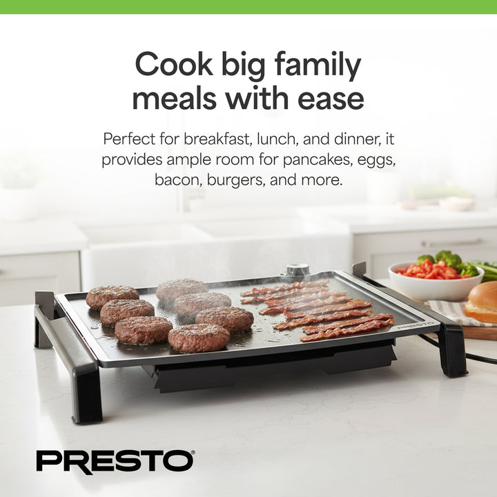 Presto 07073 Electric Tilt-n-Fold XL Griddle, Nonstick Ceramic Cooking Surface