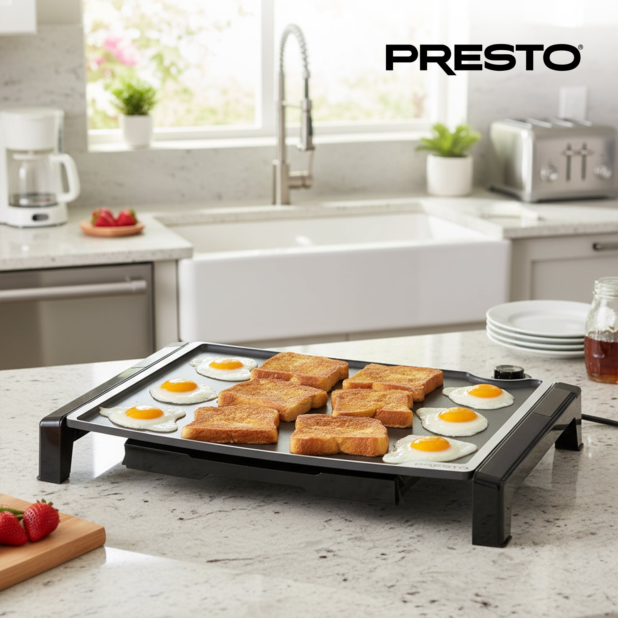 Presto Tilt-n-Fold XL Griddle, Nonstick Ceramic Cooking Surface (Open Box) - VMInnovations