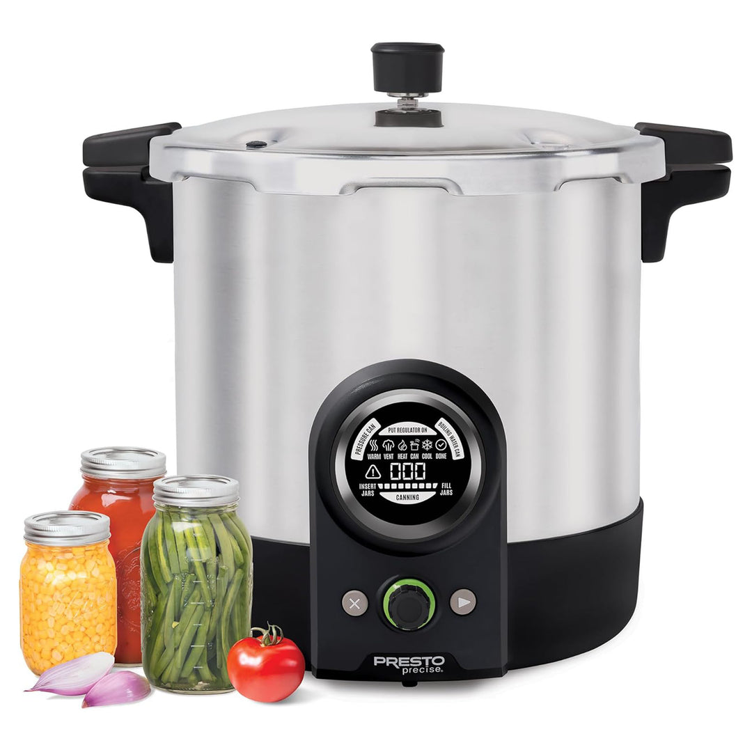 Presto 23 Quart Digital Pressure and Water Boiling Canner, LED Digital Display