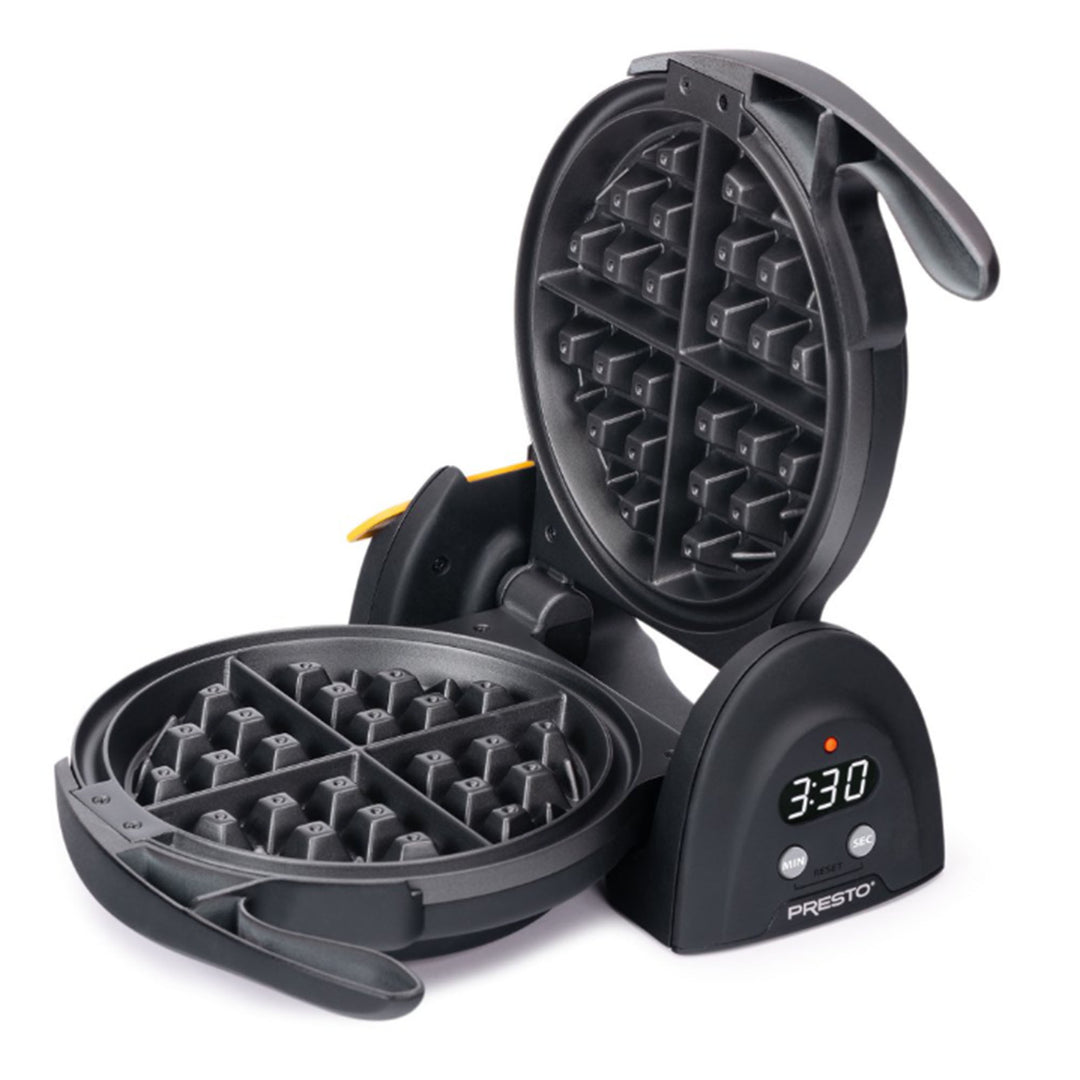 Presto 03518 FlipSide Belgian Waffle Maker with Nonstick Ceramic Plates, Black