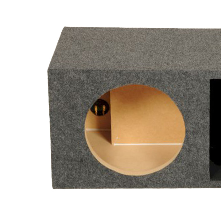 Q Power 10-Inch Vented Heavy Duty Subwoofer Enclosure, Charcoal Grey (Open Box)