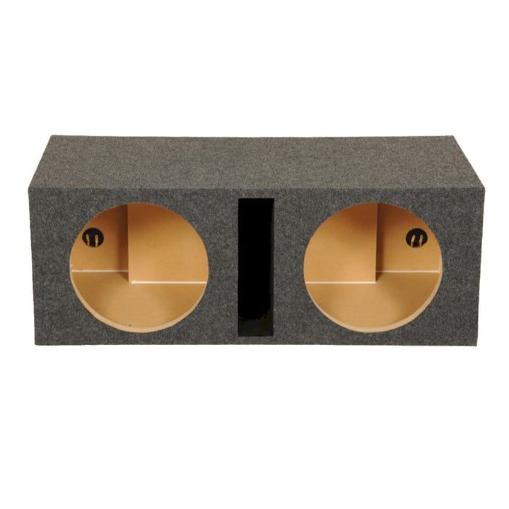 Q Power 2 Hole 12-Inch Vented Heavy Duty Subwoofer Enclosure, Charcoal Grey