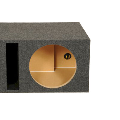 Q Power 2 Hole 12-Inch Vented Heavy Duty Subwoofer Enclosure, Charcoal (Used)