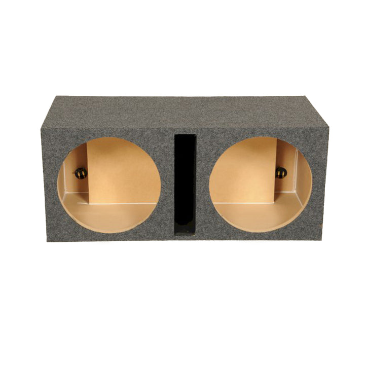 Q Power 2 Hole 15-Inch Vented Heavy Duty Subwoofer Enclosure, Charcoal Grey
