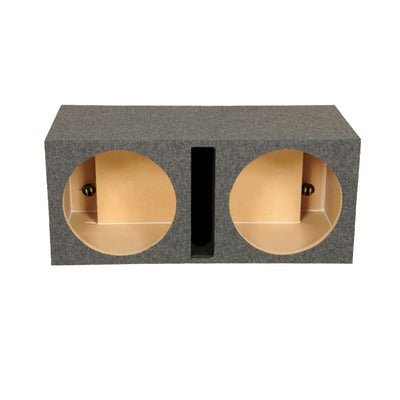 Q Power 2 Hole 15-Inch Vented Heavy Duty Subwoofer Enclosure, Grey (Open Box)
