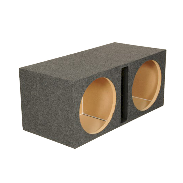 Q Power 2 Hole 15-Inch Vented Heavy Duty Subwoofer Enclosure, Charcoal Grey