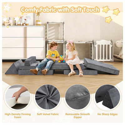JY QAQA 18Pc Kids Play Couch, Sectional Sofa w/Convertible Design(Open Box) - VMInnovations