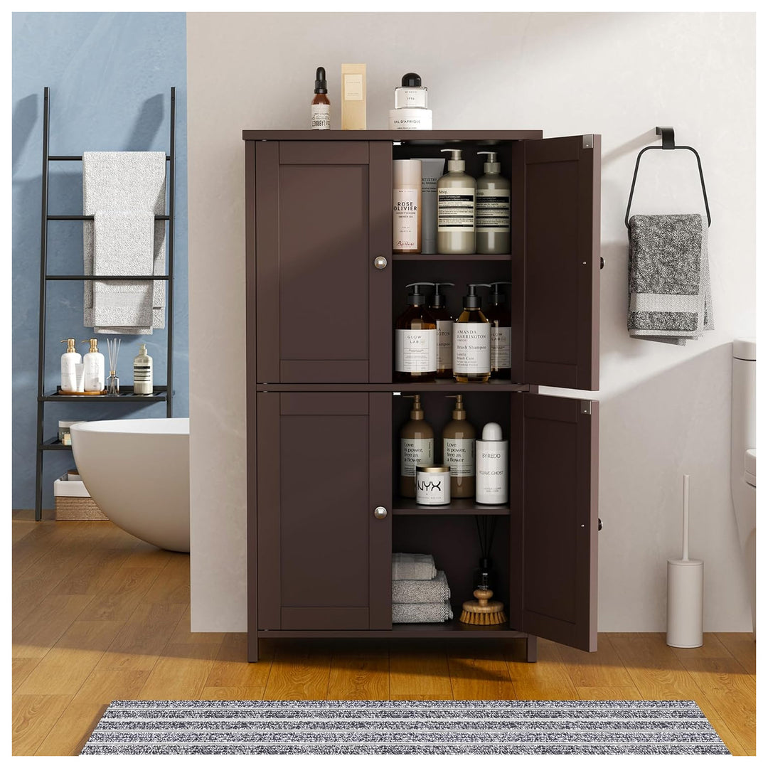 Vongrasig Floor Storage Cabinet, Small Bathroom Storage Unit, Brown(Open Box) - VMInnovations