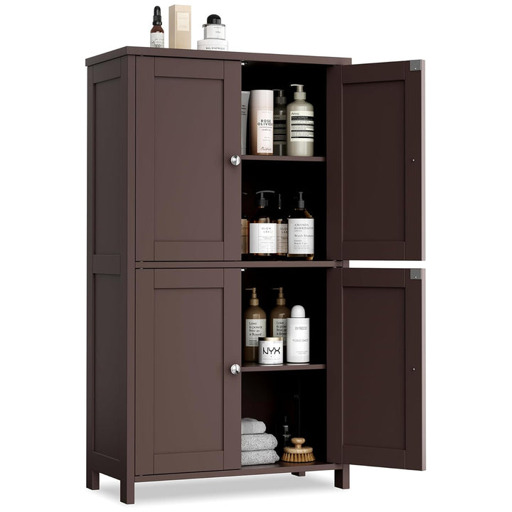 Vongrasig Floor Storage Cabinet, Small Bathroom Storage Unit, Brown(Open Box) - VMInnovations