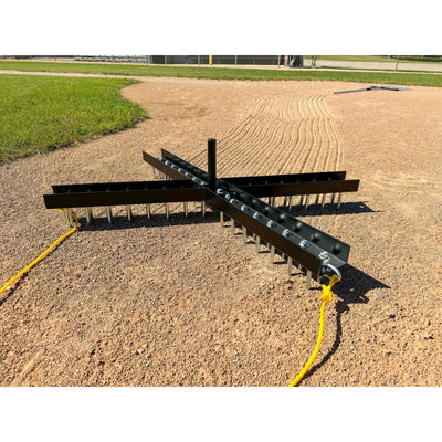 Yard Tuff Cross Drag Leveling Tool, 60 Steel Spikes for Fields and Arenas, Black - VMInnovations
