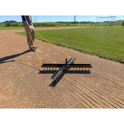 Yard Tuff Cross Drag Leveling Tool, 60 Steel Spikes for Fields and Arenas, Black - VMInnovations