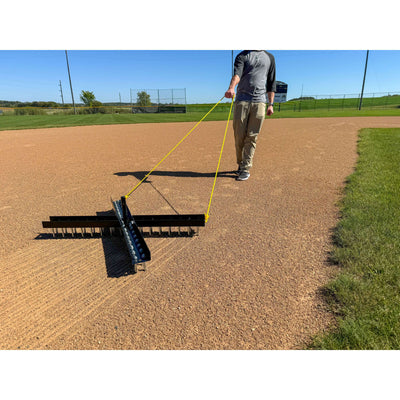 Yard Tuff Cross Drag Leveling Tool, 60 Steel Spikes for Fields and Arenas, Black - VMInnovations