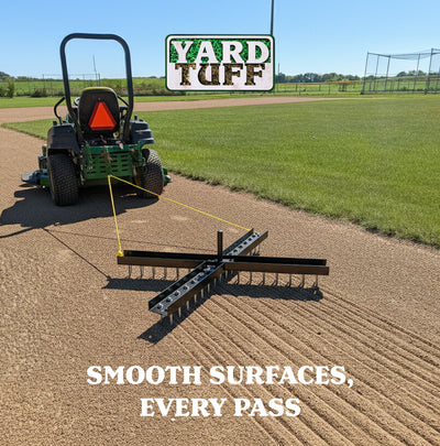 Yard Tuff Cross Drag Leveling Tool, 60 Steel Spikes for Fields and Arenas, Black - VMInnovations
