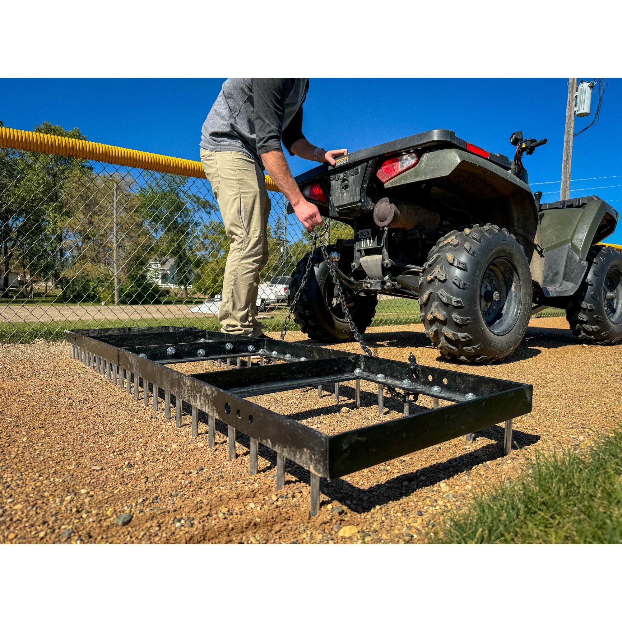 Yard Tuff Spike Drag, Tow Behind Lawn Field Leveling Attachment, 6 Ft Wide - VMInnovations