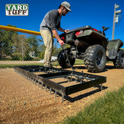 Yard Tuff Spike Drag, Tow Behind Lawn Field Leveling Attachment, 6 Ft Wide - VMInnovations