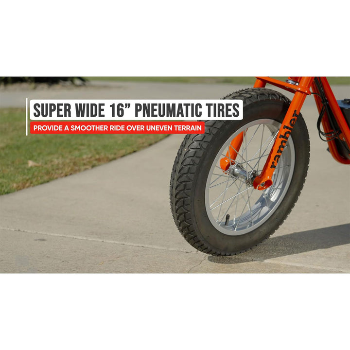 Razor Rambler 16 Electric Retro Minibike with 350W Motor & 36V Battery, Tan