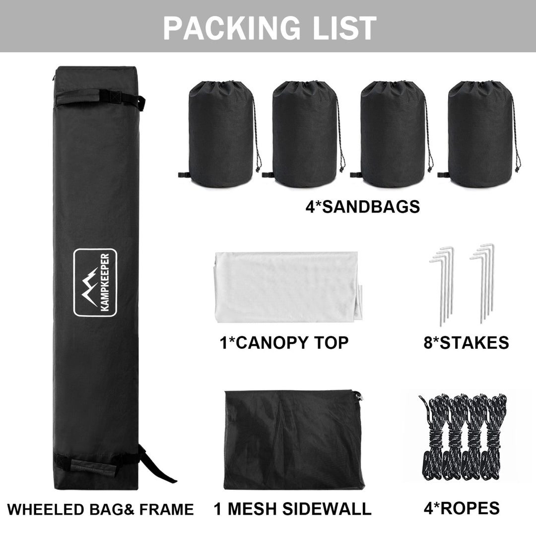 KAMPKEEPER 10x10 Pop Up Canopy Tent w/ Netting, Outdoor Sun Shade (Open Box)