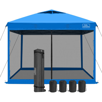 KAMPKEEPER 10x10 Pop Up Canopy Tent with Netting, Outdoor Sun Shade (Open Box)