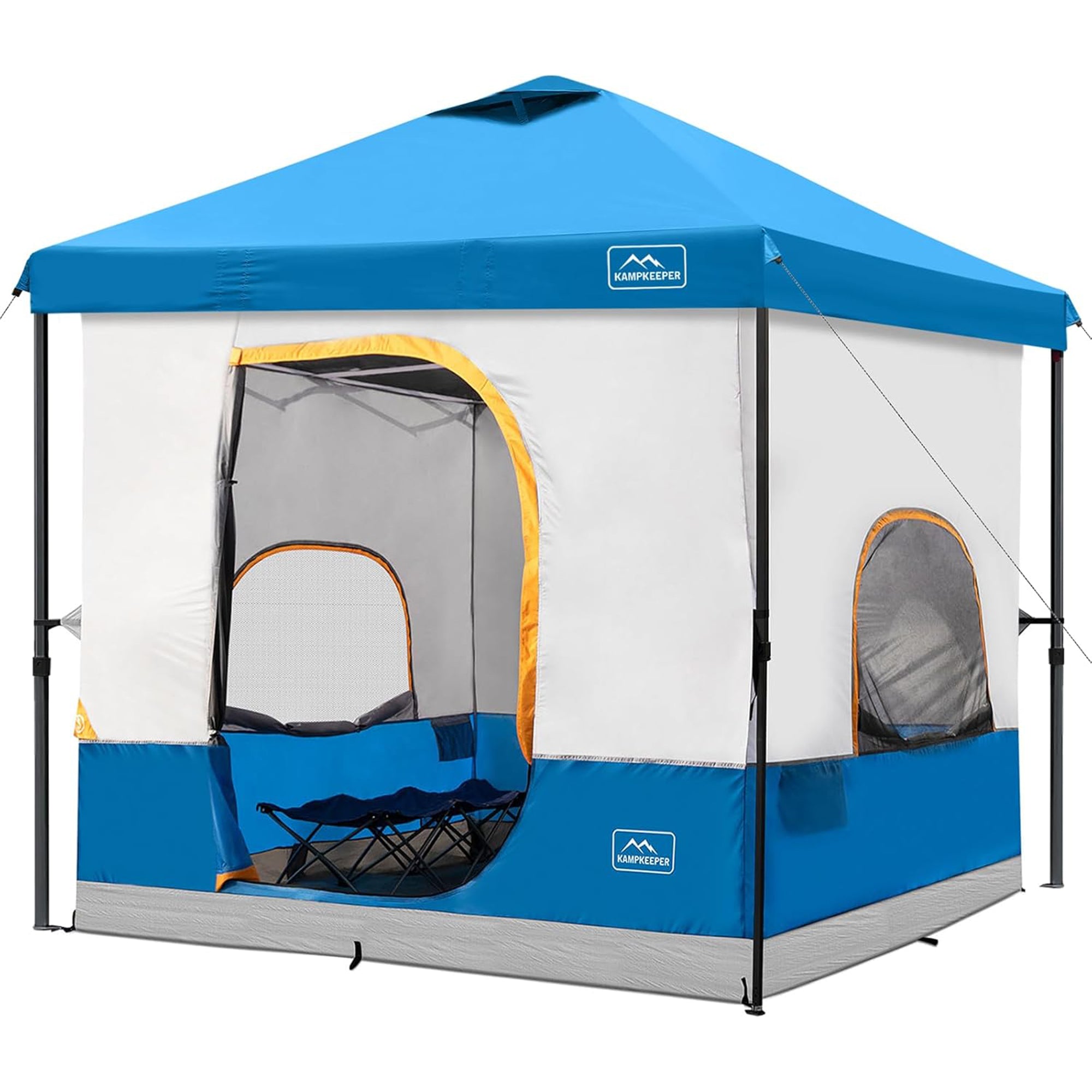 KAMPKEEPER 10x10 Pop Up Canopy w/ Camping Inner Tent, Fits 6 Person (Open Box)