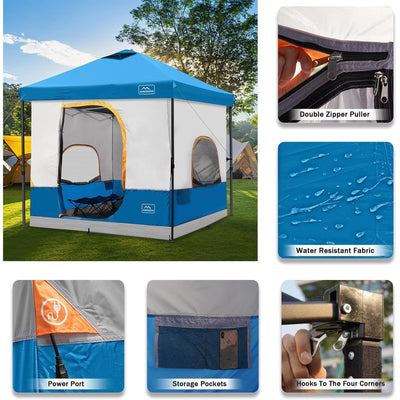 KAMPKEEPER 10x10 Pop Up Canopy w/ Camping Inner Tent, Fits 6 Person (Open Box)