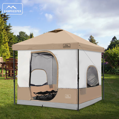 KAMPKEEPER 10x10 Pop Up Canopy with Camping Inner Tent, Fits 6 Person (Open Box)