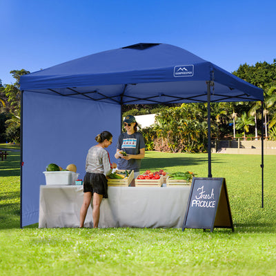KAMPKEEPER 10x10 Pop Up Canopy Tent with 2 Sidewalls, Navy Blue (Used)