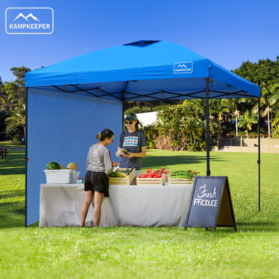 KAMPKEEPER 10x10 Pop Up Canopy Tent with 2 Sidewalls for Outdoor Use, (Open Box) - VMInnovations