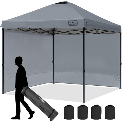 KAMPKEEPER 10x10 Pop Up Canopy Tent with 2 Sidewalls for Outdoor Use, (Open Box)