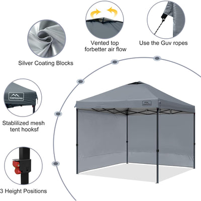 KAMPKEEPER 10x10 Pop Up Canopy Tent with 2 Sidewalls for Outdoor Use, (Open Box)
