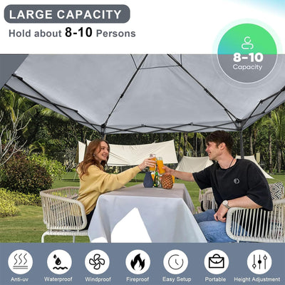 KAMPKEEPER 10x10 Pop Up Canopy Tent with 2 Sidewalls for Outdoor Use, (Open Box)