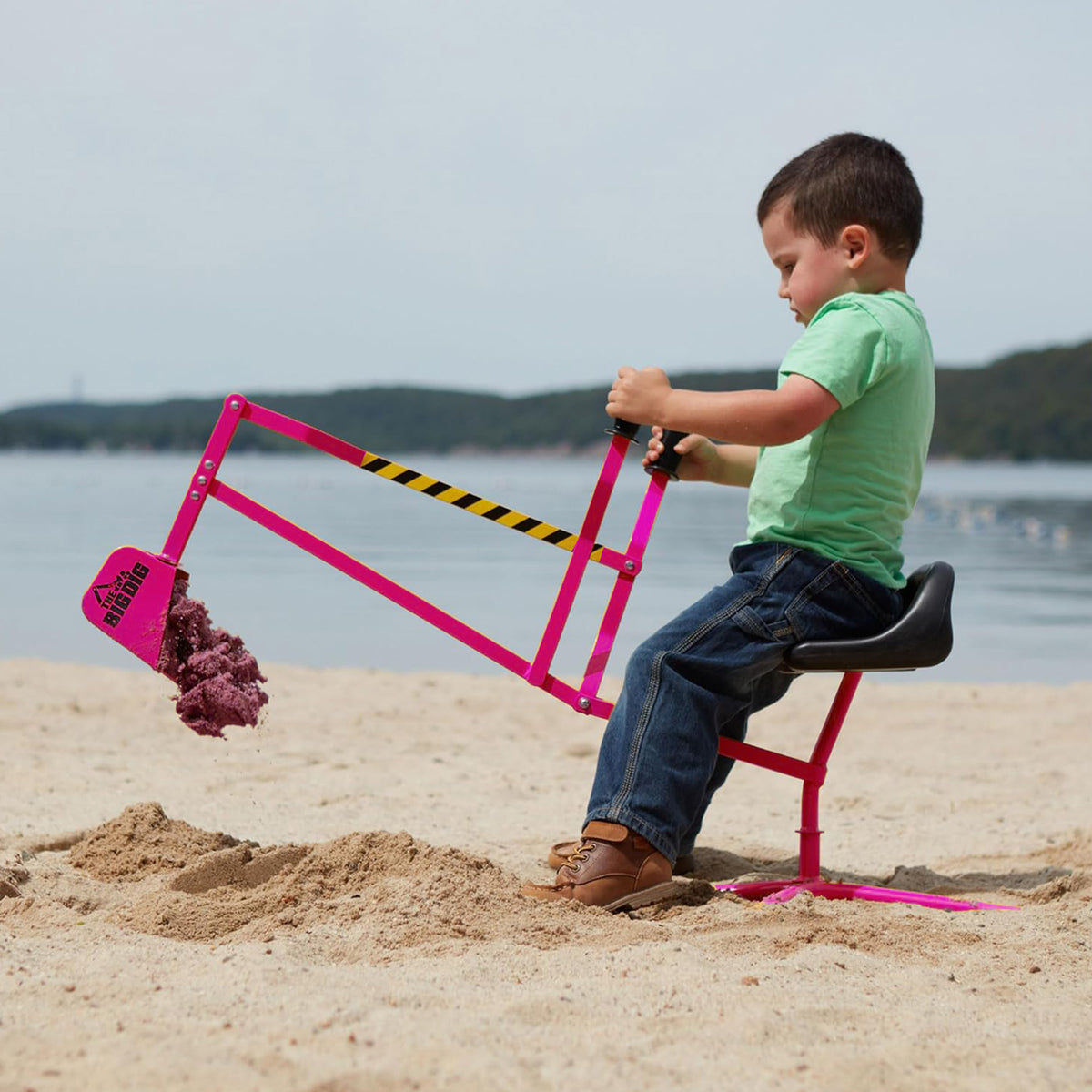The Big Dig Excavator Sandbox Digger, Metal Toy, 360-Degree Seat (Open Box) - VMInnovations