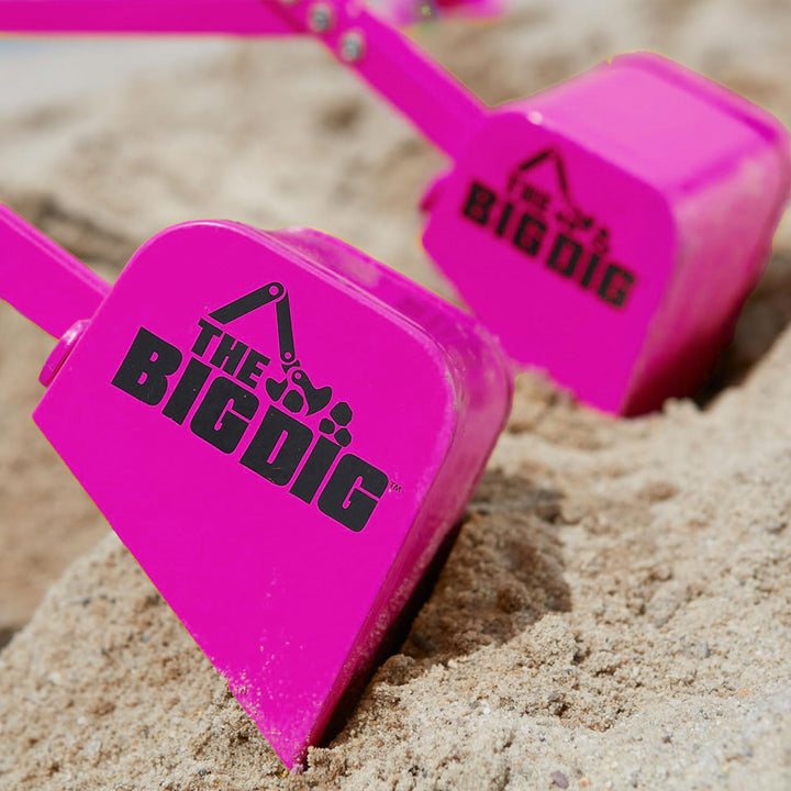 The Big Dig Ride-On Excavator Sandbox Digger, Metal Toy, 360-Degree Seat, Pink