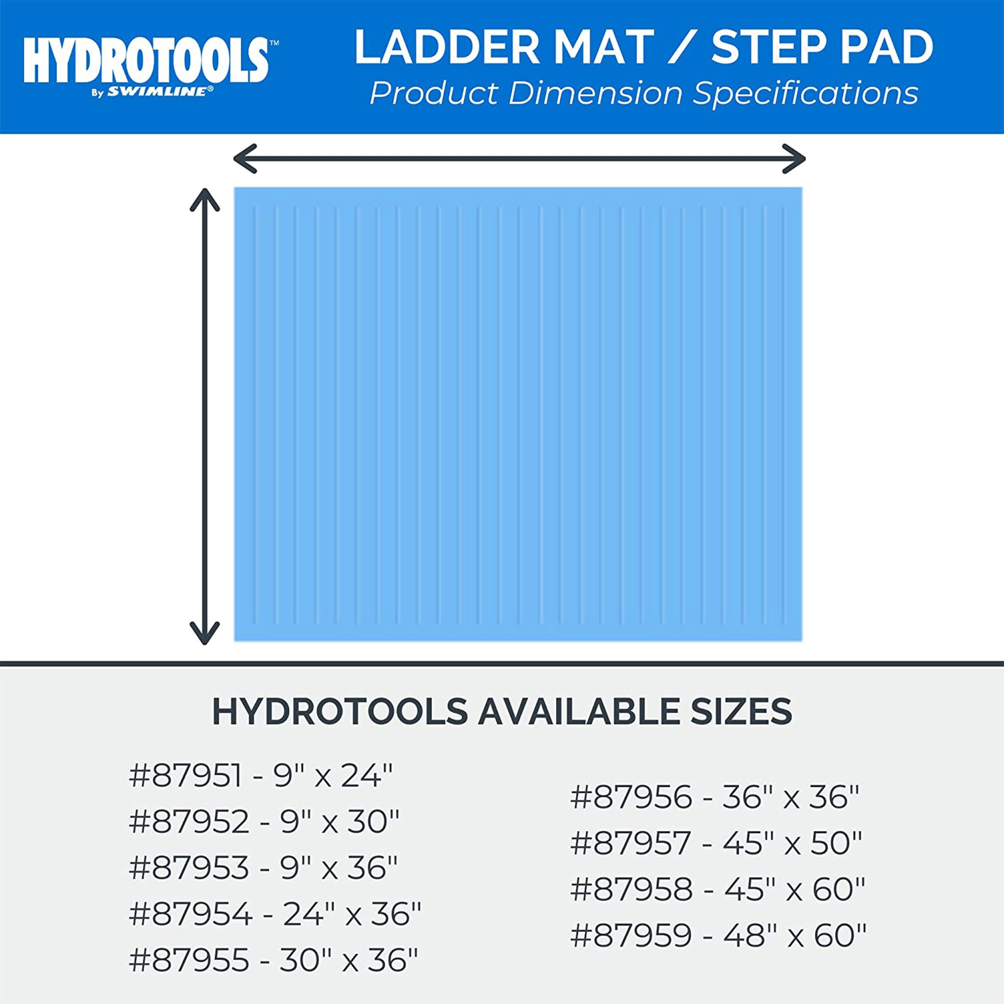 Hydrotools by Swimline Protective Ribbed Ladder Mat/In-Pool Step Pad, 36" x 36" - VMInnovations