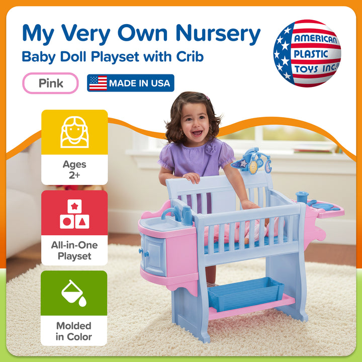 American Plastic Toys Kids My Very Own Nursery Baby Doll Playset(Open Box)