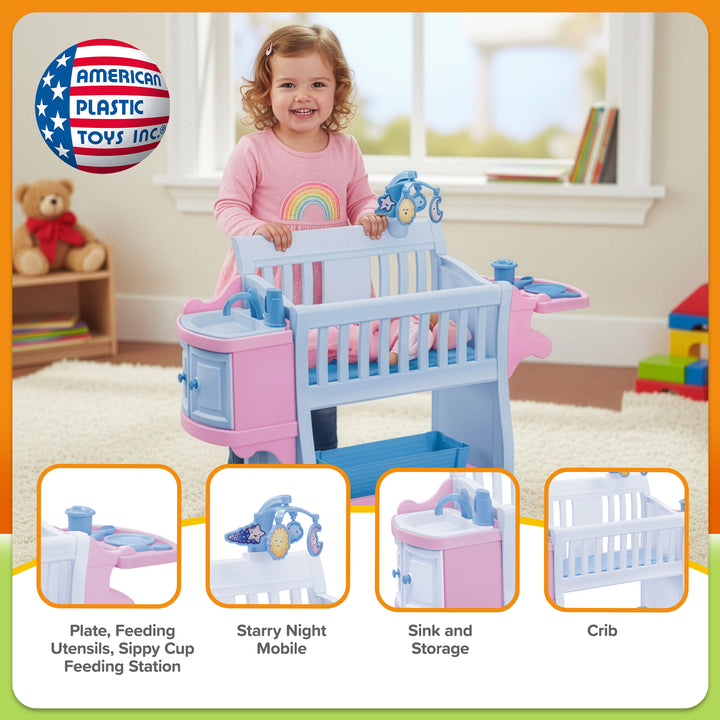 American Plastic Toys Kids My Very Own Nursery Baby Doll Playset(Open Box)