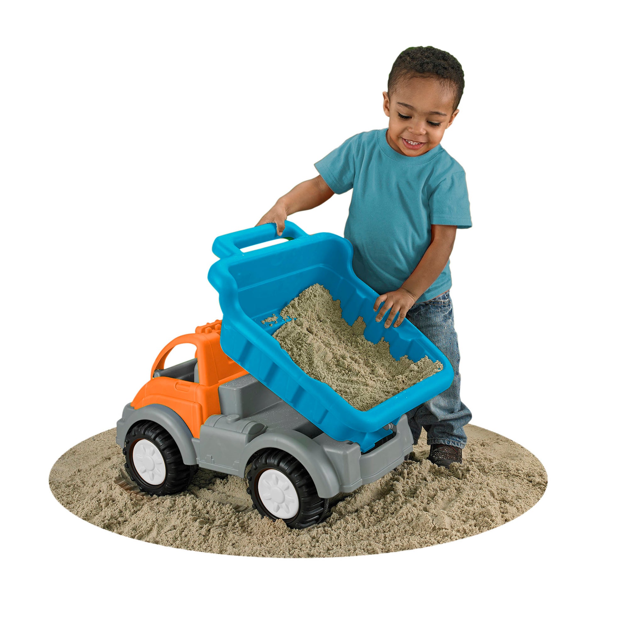American Plastic Toys Dump Truck, Large Bed for Sand, Dirt or Toys (Open Box) - VMInnovations