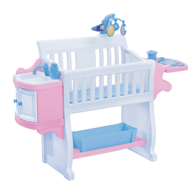 American Plastic Toys Kids My Very Own Nursery Baby Doll Playset with Crib, Pink - VMInnovations