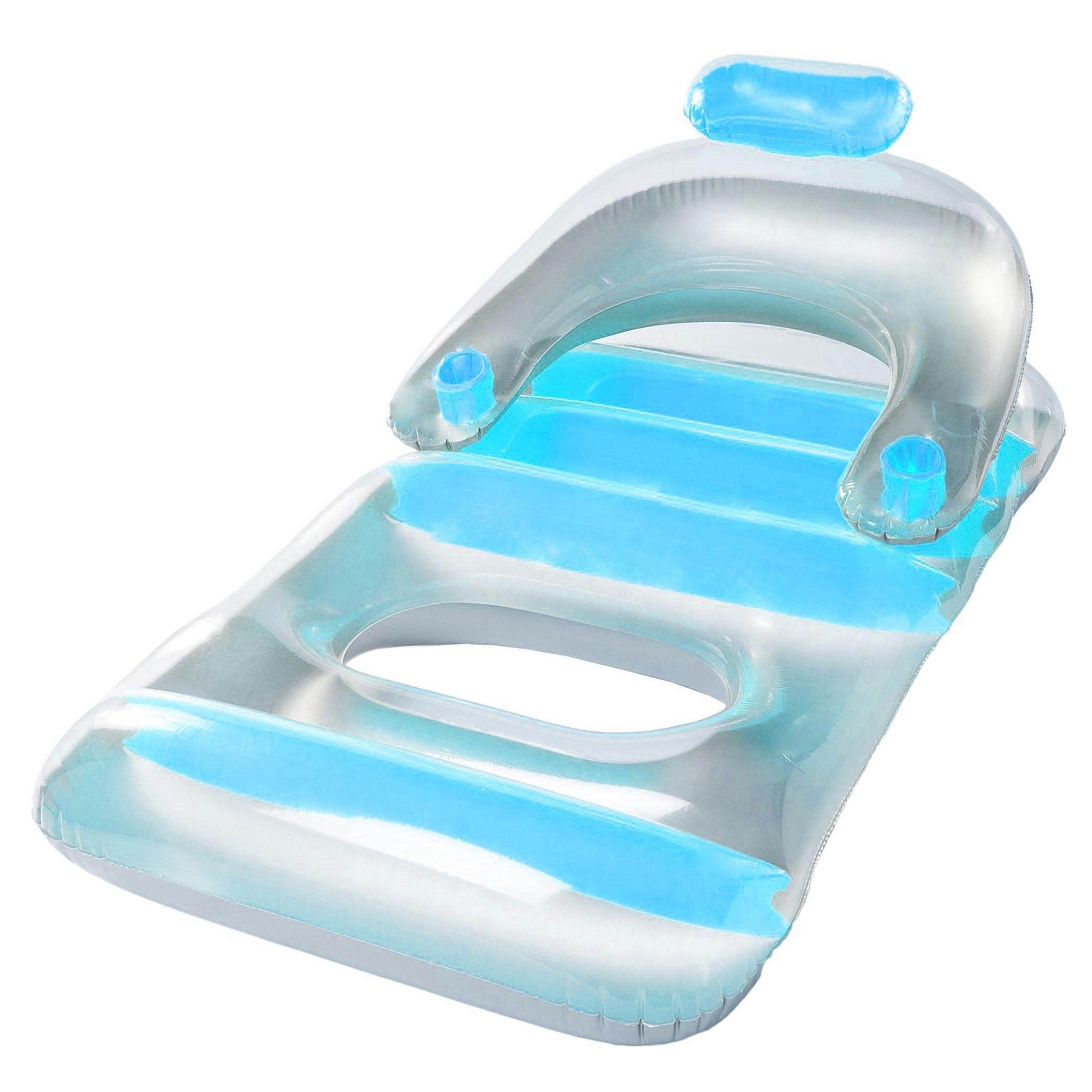 New Swimline Red Swimming Pool Inflatable Deluxe Lounge Chair w/ Electric Pump