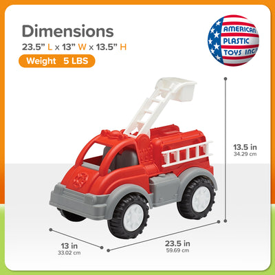 American Plastic Toys Gigantic Fire Truck, Removable Ladder & Extendable Bucket - VMInnovations