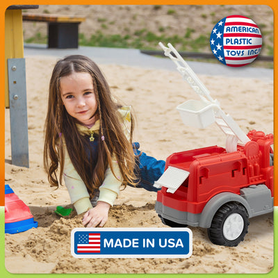 American Plastic Toys Gigantic Fire Truck, Ladder & Extendable Bucket (Used) - VMInnovations