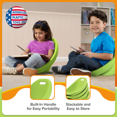 American Plastic Toys 4 Pack Scoop Rocker, Durable Egg-Shaped Kids Chair, Green - VMInnovations