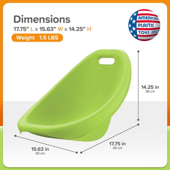 American Plastic Toys 4 Pack Scoop Rocker, Durable Egg-Shaped Kids Chair, Green