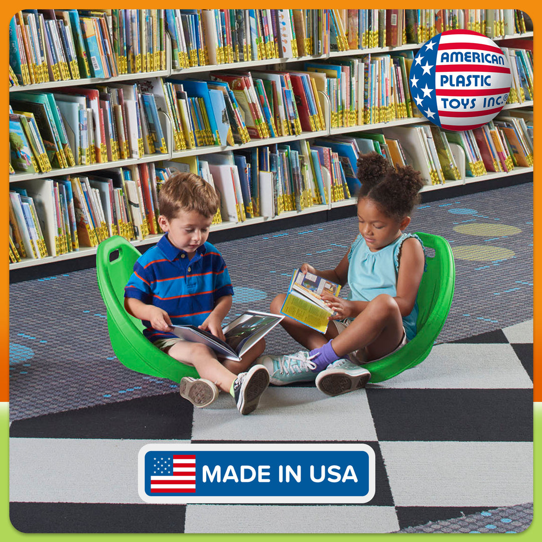 American Plastic Toys 4 Pack Scoop Rocker, Durable Egg-Shaped Kids Chair, Green