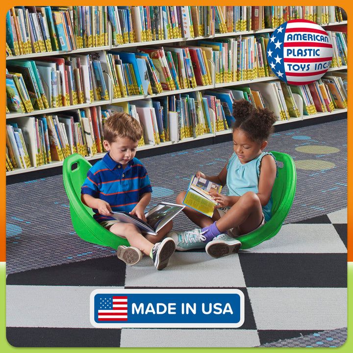 American Plastic Toys 4 Pack Scoop Rocker, Durable Egg-Shaped Kids Chair, Green