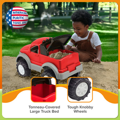 American Plastic Toys Gigantic Pick-Up Truck, Large Bed for Sand, Dirt or Toys - VMInnovations
