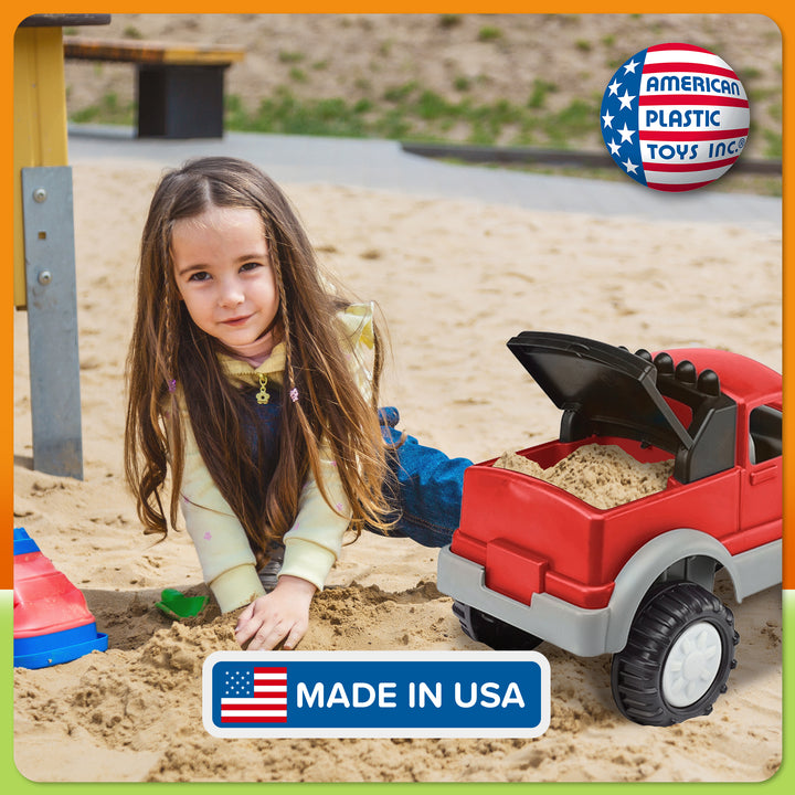 American Plastic Toys Pick-Up Truck, Large Bed for Sand, Dirt or Toys (Open Box)